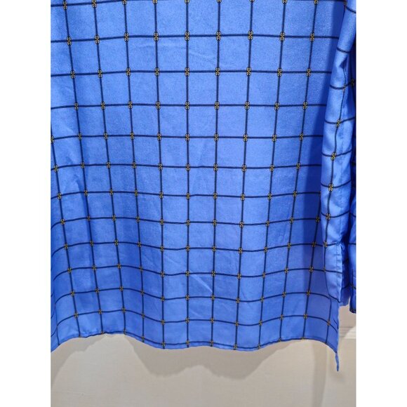 Michael Kors Women's Blue Plaid Zipper Front Blouse Size Medium - Picture 10 of 15